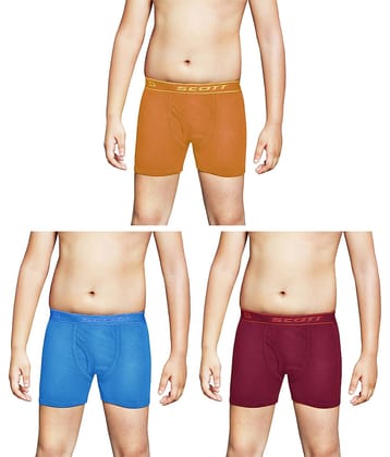 Dixcy Scott Cross Cotton Solid/Plain Multicolour Trunk/Bloomer/Underwear/ for Kids/Boys/Girls - Pack of 3