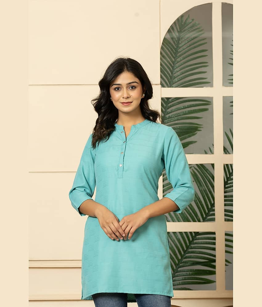 Flamboyant Mint Green Cotton Blend Women's Tunic ( Pack of 1 )