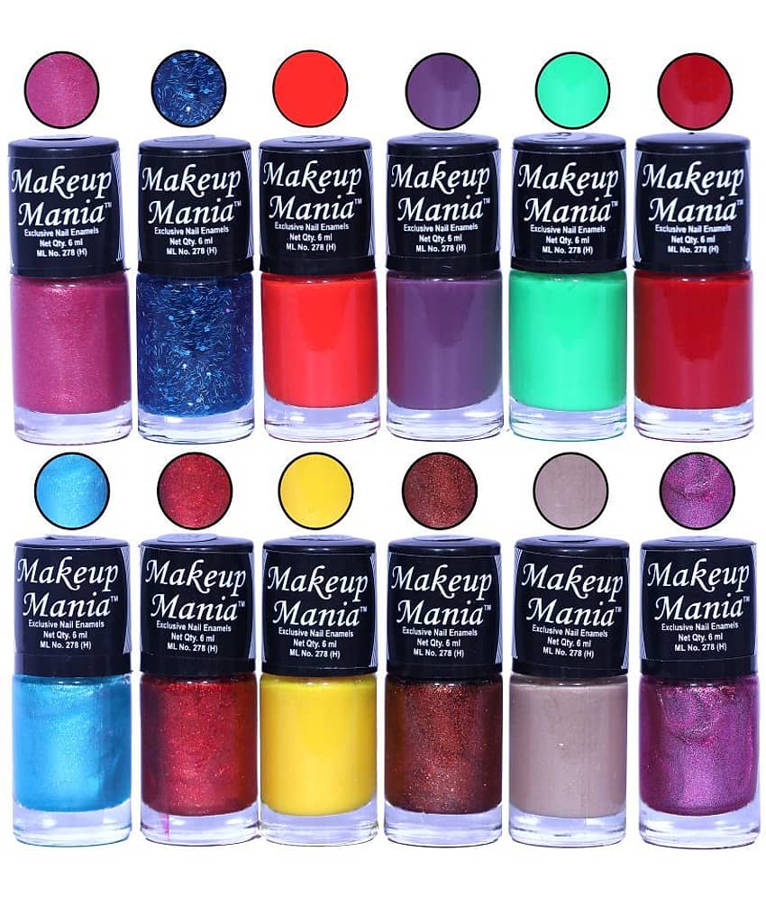 Makeup Mania Nail Polish Set of 12 Pcs, Nail Paint of 6ml each x 12 Pcs, MultiColor Combo Set No.106