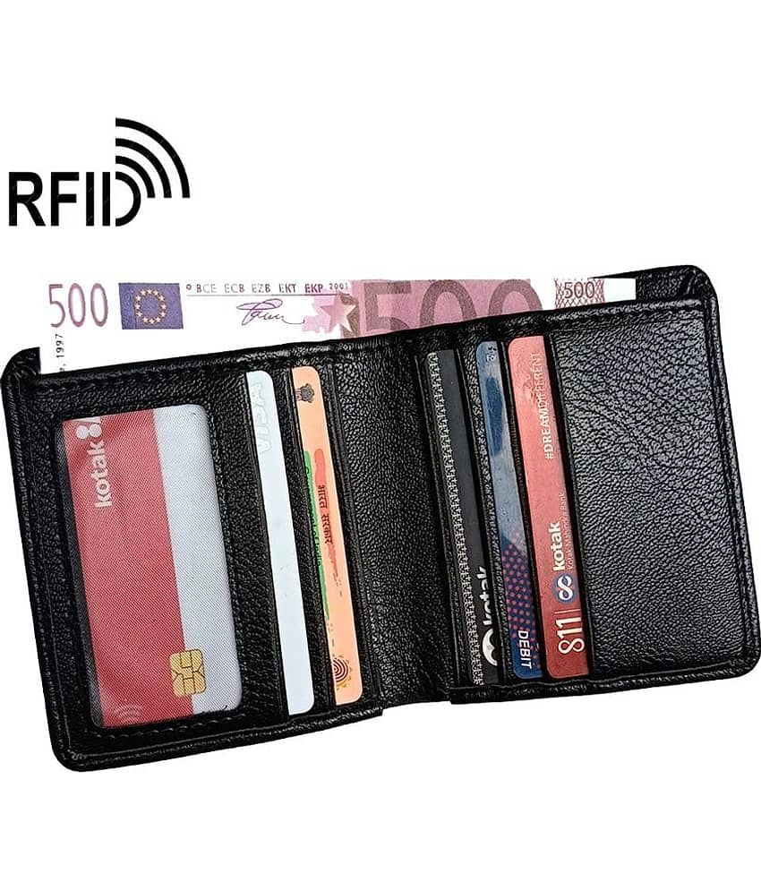 Wingers Black Faux Leather Men's RFID Wallet ( Pack of 1 )