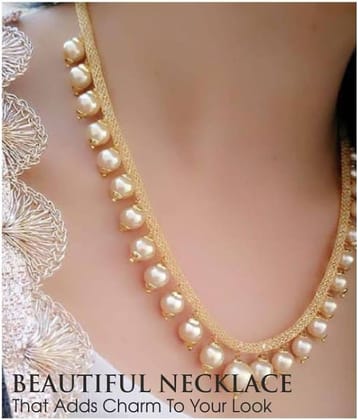 PUJVI - Alloy Golden Necklace Set ( Pack of 1 )