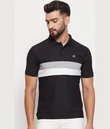 renuovo Pack of 1 Cotton Blend Regular Fit Colorblock Half Sleeves Men's Polo T Shirt ( Navy Blue )