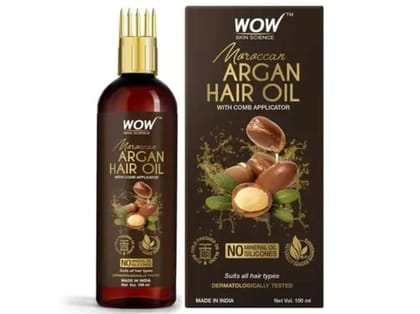 WOW Skin Science Moroccan Argan Hair Oil with Comb 100mL