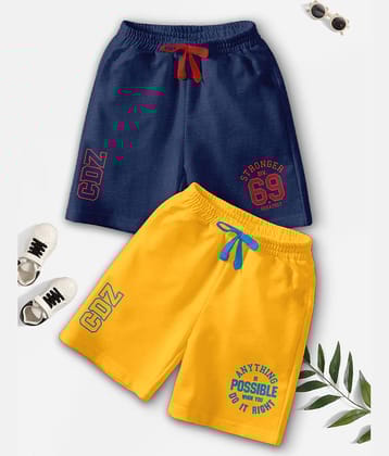 CODEZ Pack of 2 Cotton Blend Shorts For Boys ( Multicolor )