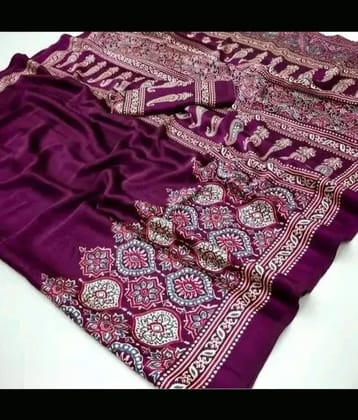 JIHANA FAB Georgette Printed Banarasi saree With Unstitched Blouse Piece ( Multicolor )