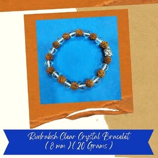 145 - VSP VASTU SAMADHAN - RUDRAKSH CLEAR CRYSTAL BRACELET FOR PEACE, STABILIZE EMOTIONS, GIVES SPIRITUAL SUCCESS
