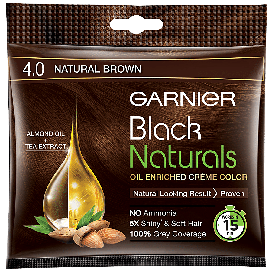 Garnier Hair Colour - Black Naturals, 20 G 4, Natural Brown
