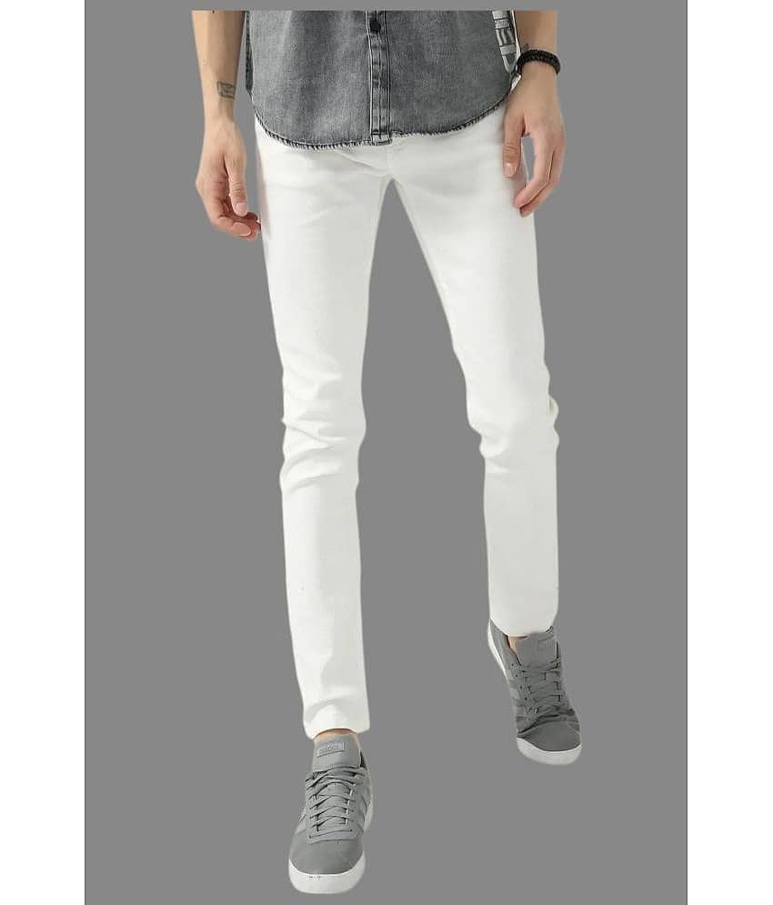 HALOGEN - White Denim Skinny Fit Men's Jeans ( Pack of 1 )