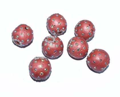 Handmade Kashmiri Beads use for jewelry makings, KASM-69-Per Packet of 25 Pcs / 22 MM