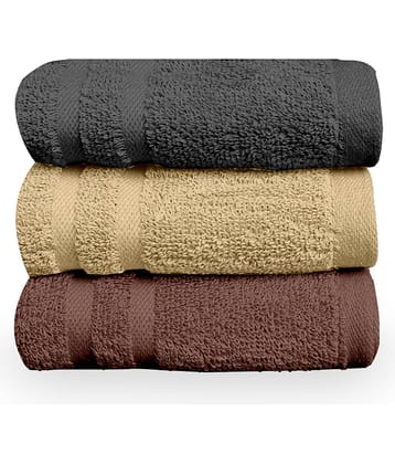 DIVINE CASA Pack of 3 Cotton 501-600 -GSM Hand Towel ( Multicolor )