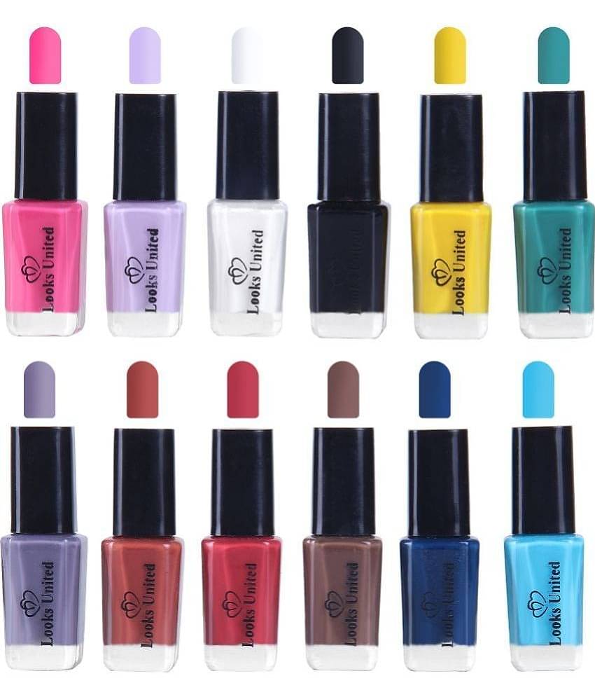 Looks United - Multi Glossy Nail Polish ( Pack of 12 )