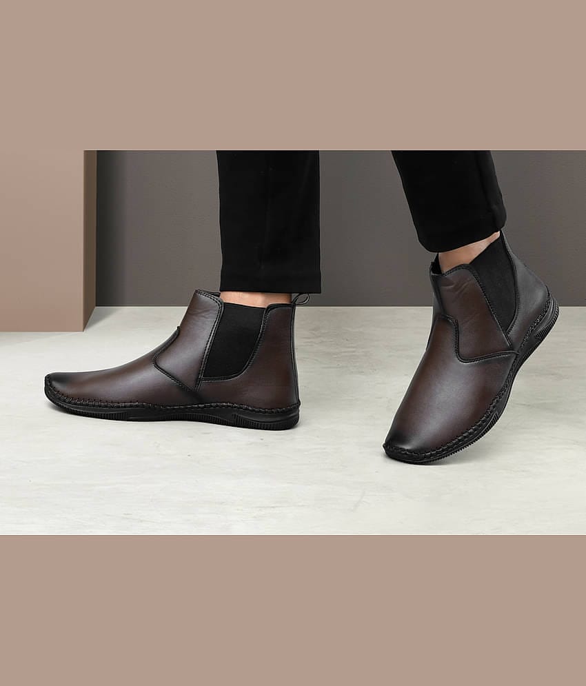 POS Planet of Shoes Black Men's Chelsea Boots