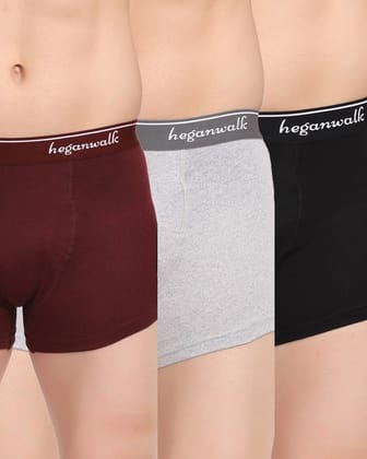 Heganwalk Pack of 3 Pocket Trunks Grey/Black/Mehroon