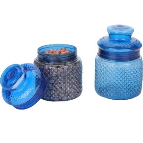 Transparent Plastic Round Bubble Spice Jar Containter (Pack 2)