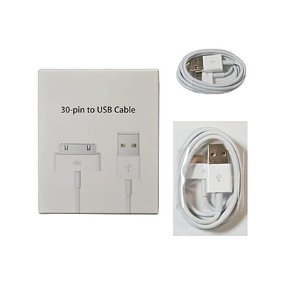 30 Pin Data Cable for iPhone 4 iPhone 4S iPod Nano IPad 2 iPhone 3Gs iPhone 3G USB Cable Charger (White) (white, 1)