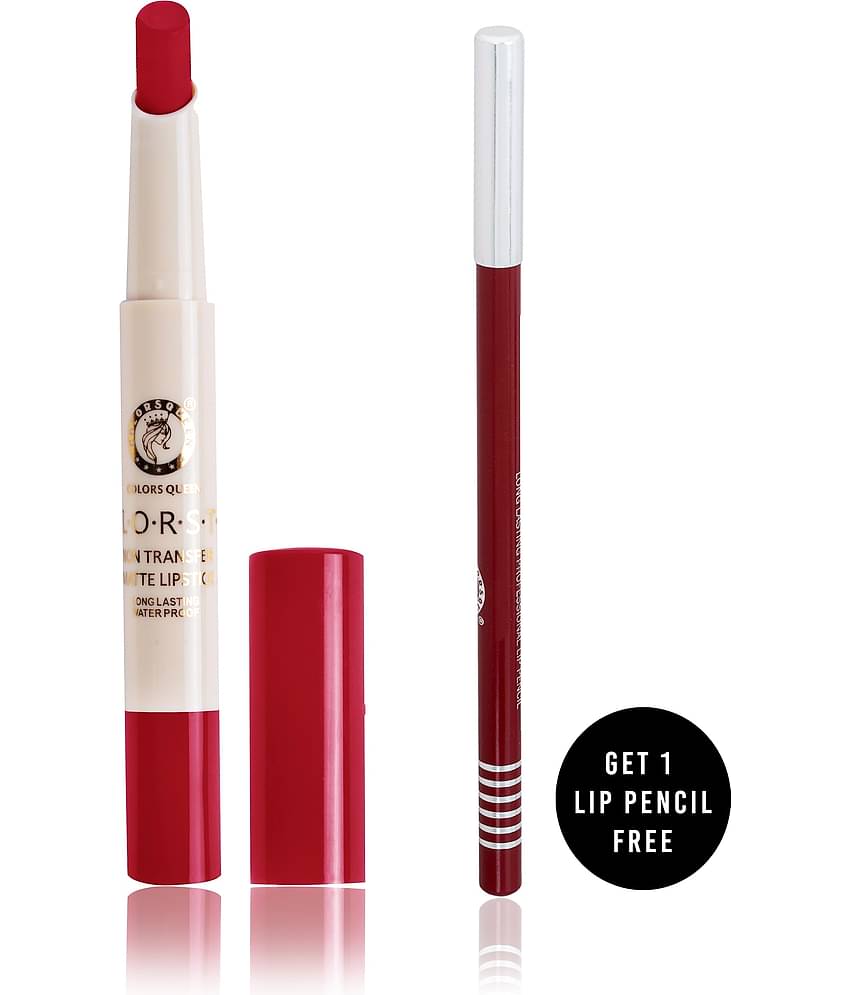 Colors Queen Kiss Proof Matte Lipstick Red Pack of 2 2.4 g