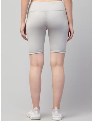 Women's Polyester Solid Above Knee High-Rise Shorts (Grey, M)-PID56749 Women's Polyester Solid Above Knee High-Rise Shorts (Grey, M)-PID56749
