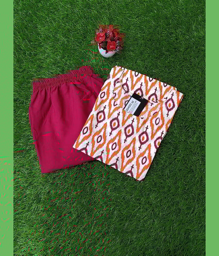 Ethnicbasket Crepe Printed Kurti With Pants Women's Stitched Salwar Suit - Multicoloured ( Pack of 1 )