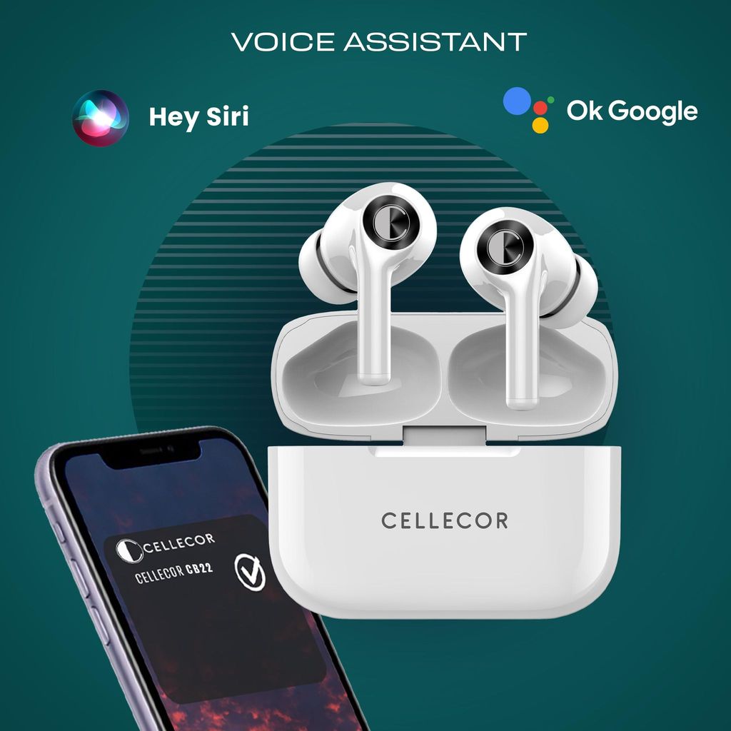 CELLECOR Bropods CB22 Waterproof Earbuds with 45 Hours Playtime| 5.1v Bluetooth | Auto Pairing | 13mm Driver | Voice Assistant | ENC (Green )