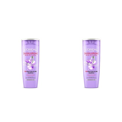 L'Oreal Paris Moisture Filling Shampoo, With Hyaluronic Acid, For Dry & Dehydrated Hair, Adds Shine & Bounce, Hyaluron Moisture 72H, 340ml (Pack of 2) L'Oreal Paris Moisture Filling Shampoo, With Hyaluronic Acid, For Dry & Dehydrated Hair, Adds Shine & B