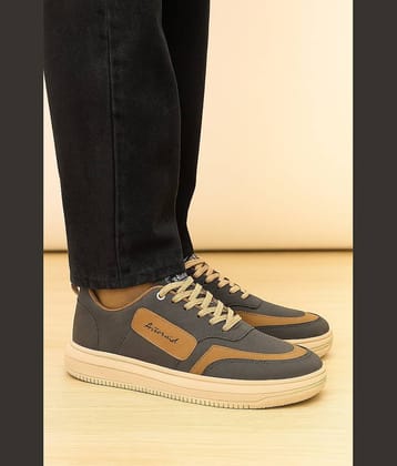 Asteroid Fashion Colorblock Men's Casual Partywear Sneakers Grey Men's Sneakers