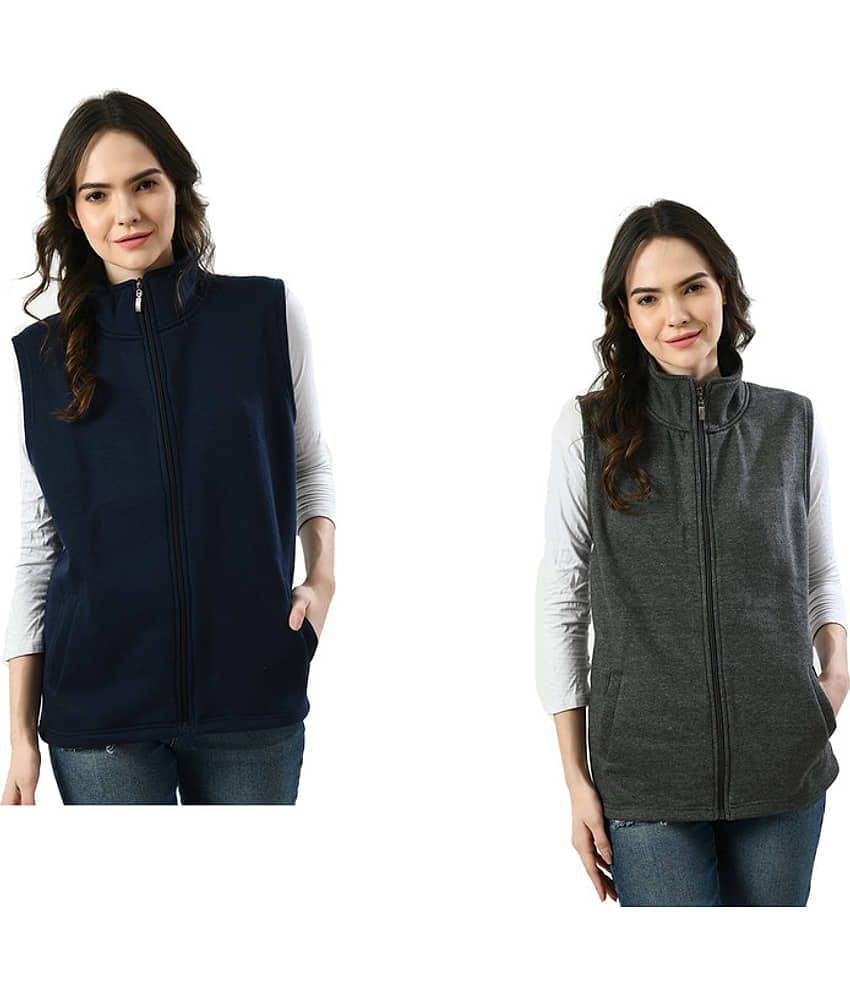 IndiWeaves - Fleece Multi Color Jackets Pack of 2