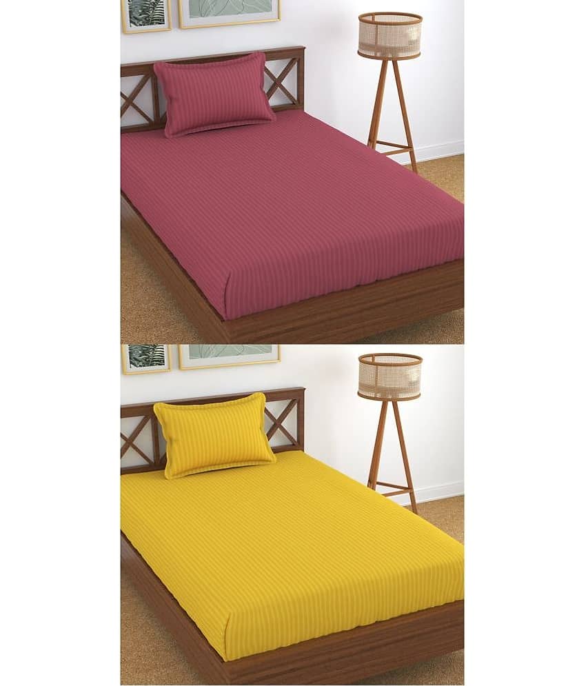 Homefab India Cotton Single Bedsheet ( Navy Blue )