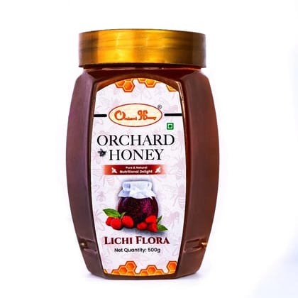 Orchard Honey Lichi Flora Honey 500gm | Pure Honey | No Additives or Preservatives | Rich in Antioxidants| Desi Litchi Honey | Wild Forest Honey for Weight loss & Digestion | Natural Shahad 500gm