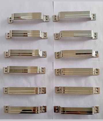 Onmax Stainless steel 4 Inches Handle for Home & kitchen Doors/ Cabinet/ Window Satin Silver finish (Pack Of 12 Pcs) PH042L