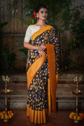 AWESOME LINEN COTTON PRINTED SAREE - 2179