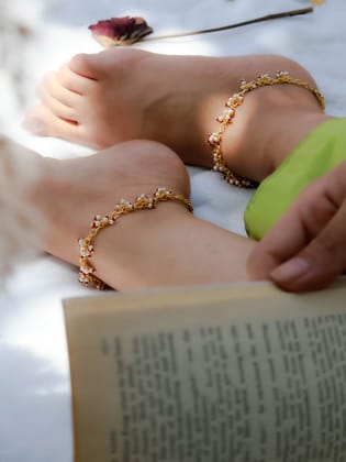 Baani Red Anklets- Pair of 2-Red