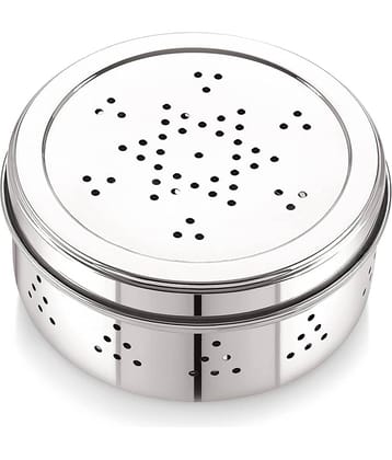 Neelam Hole Puri Dabbas 550 Steel Silver Utility Container ( Set of 1 )