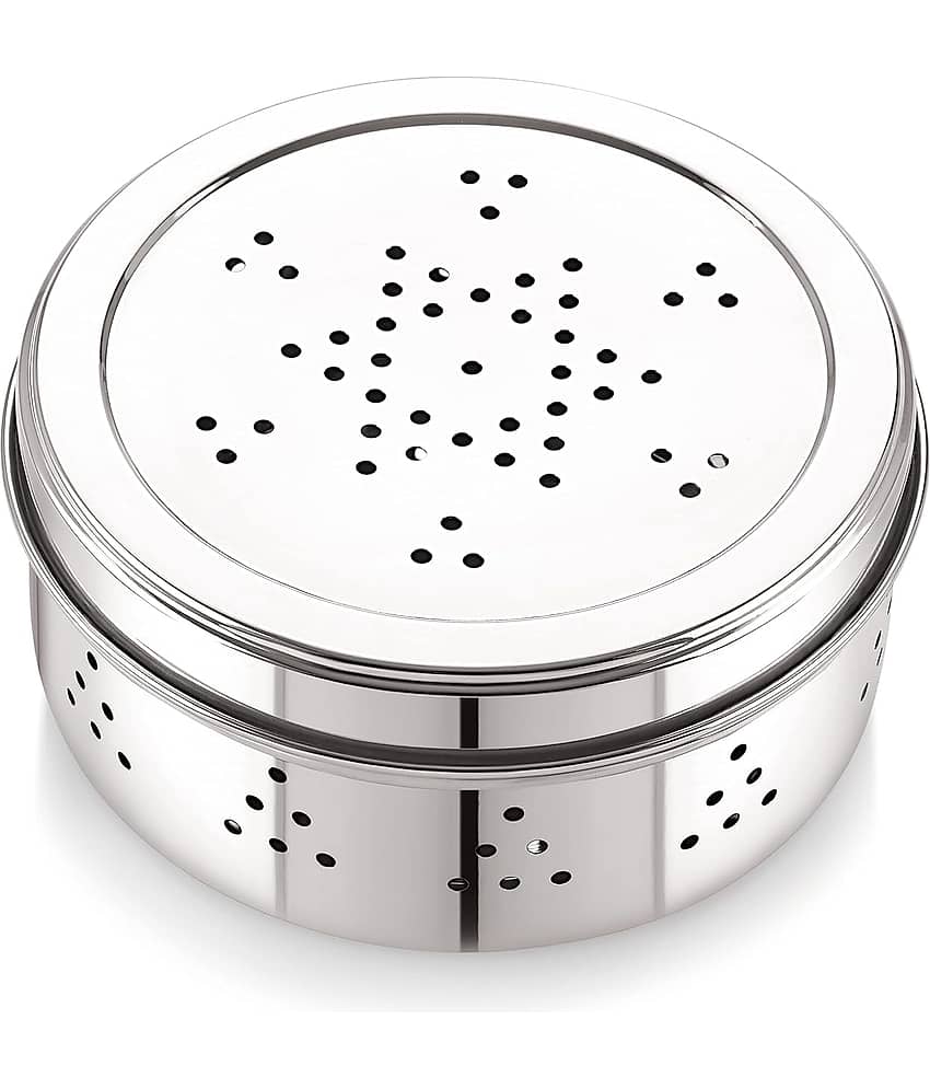Neelam Hole Puri Dabbas 550 Steel Silver Utility Container ( Set of 1 )