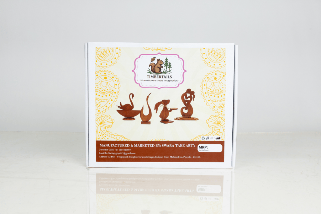 Wooden Handcraft Showpieces Set of 4 pieces