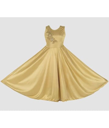 9stiches - Gold Lycra Girls Frock ( Pack of 1 )