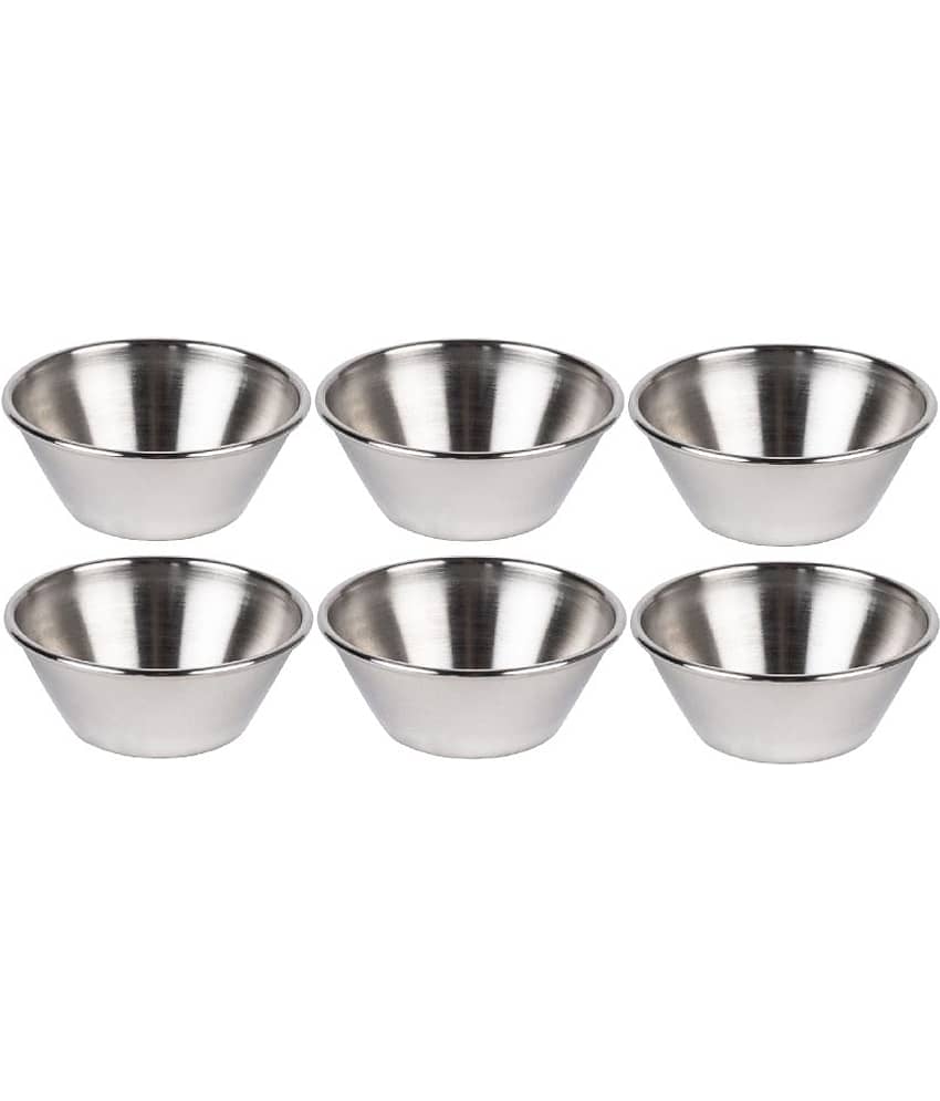 Dynore 45 ml Sauce cup Stainless Steel Dinner Set of 6 Pieces