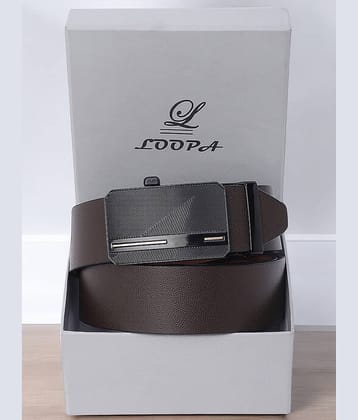 Loopa - Brown 100% Leather Men's Formal Belt ( Pack of 1 )