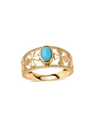 Tudor Cross Turquoise Ring-12