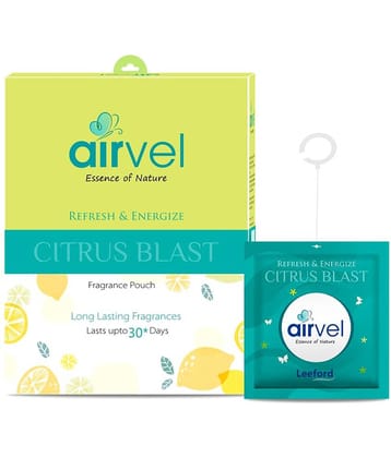 Airvel Citrus Blast Fragrance Pouch for Bathroom & Toilet Lasts up to 30 Days 10g ( Pack of 6 )