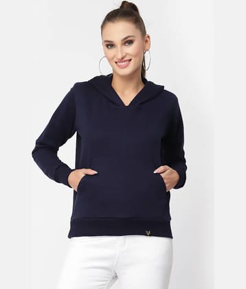Uzarus Cotton Navy Hooded Sweatshirt