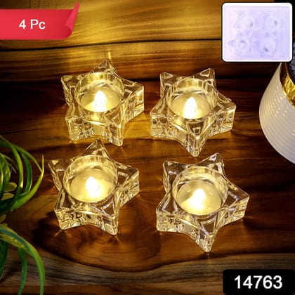 Flameless Star-Shaped LED Candles (4 Pc / Set)