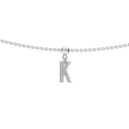 Letter "K" bead charm-Bead charm + silver chain for bead charm