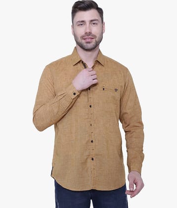Kuons Avenue - Orange Linen Regular Fit Men's Casual Shirt ( Pack of 1 )
