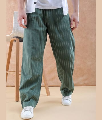 The Indian Garage Co. Loose Balloon Flat Men's Chinos - Green ( Pack of 1 )