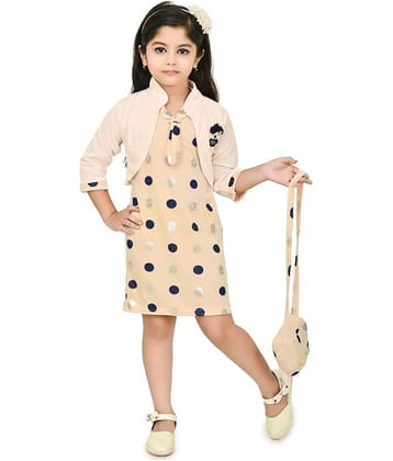 JCT DRESSES Crepe A-line Dress For Girls ( Pack of 1 , Orange )