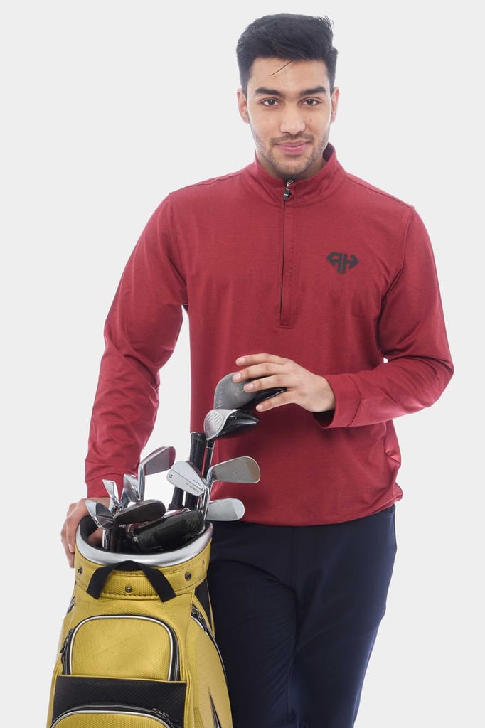 AH Pro Red High Neck Polo Jacket