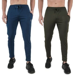 Kwings Mens Lower Combo Pack (Pack of 2) Lycra blend Plain sports wear Bottoms