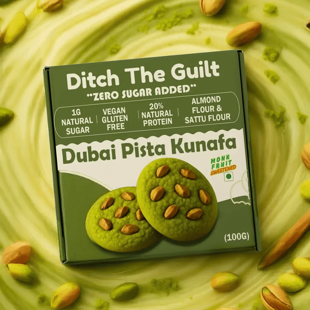 Dubai Kunafa Pista Cookie • Zero Sugar • Made With Almond Flour • 100g
