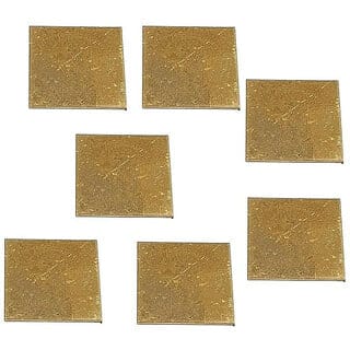 Astro-D Gems Set of 7 Pieces Pure Brass/Peetal Square Pieces, (Gold, Brass)