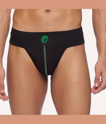 Omtex Pack of 1 Cotton Blend Thongs For Men's ( Black )